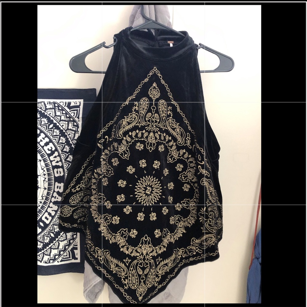 Free people velvet halter top